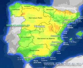 Подробная карта Испании